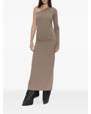 Rick Owens DRKSHDW ワンショルダー長袖マキシドレス - サムネイル4