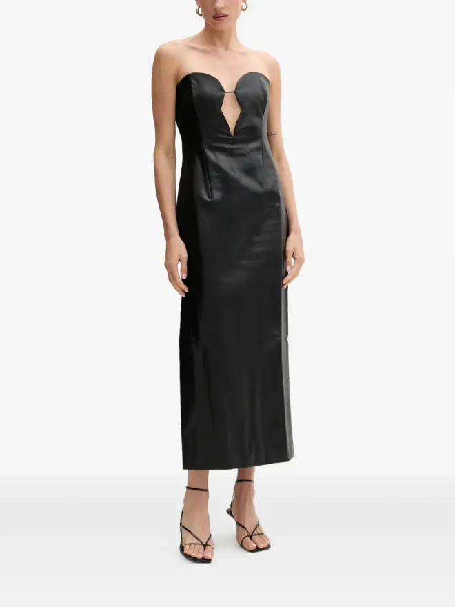 Bardot Bardot カットアウト・ストラップレス・ミディドレス（ブラック）の商品画像