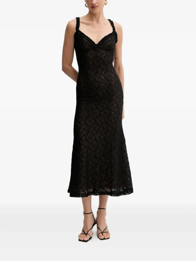 Bardot Bardot フリル付きレースミディドレスの商品画像