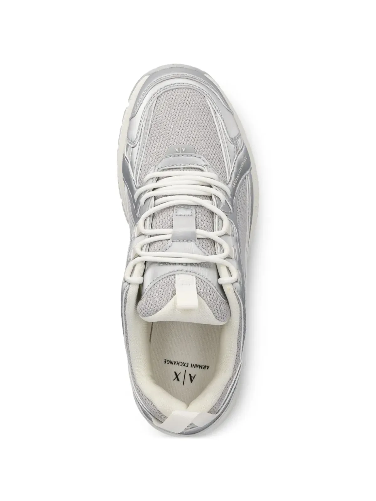 Armani Exchange ラウンドトゥ・レースアップスニーカー（グレー） - 画像4