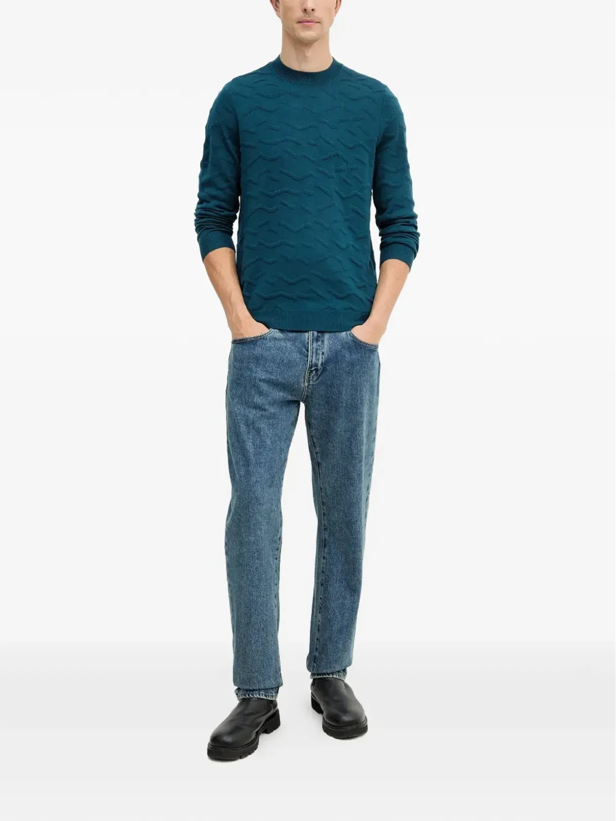 Armani Exchange 長袖クルーネックセーター - ブルー - 画像2