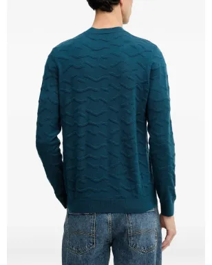 Armani Exchange 長袖クルーネックセーター - ブルー - サムネイル3