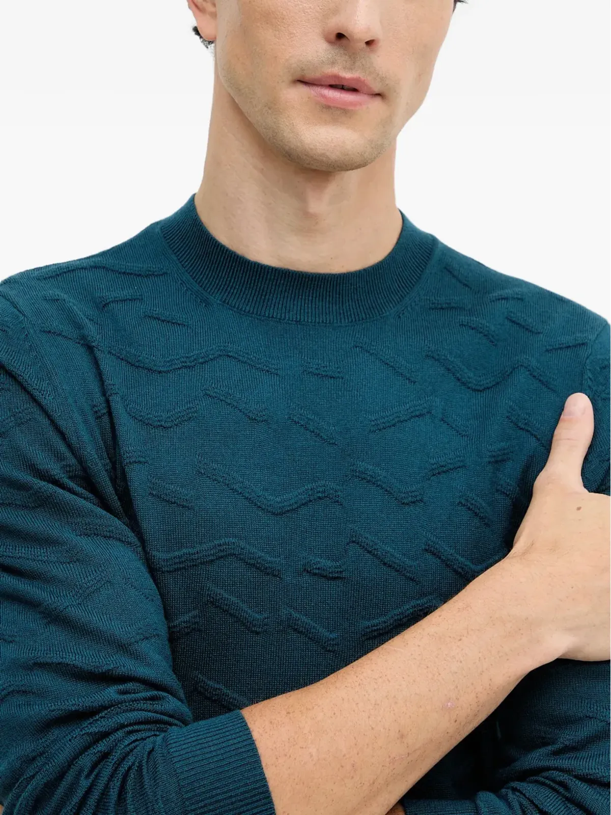Armani Exchange 長袖クルーネックセーター - ブルー - 画像4
