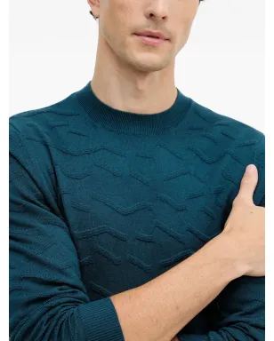 Armani Exchange 長袖クルーネックセーター - ブルー - サムネイル4