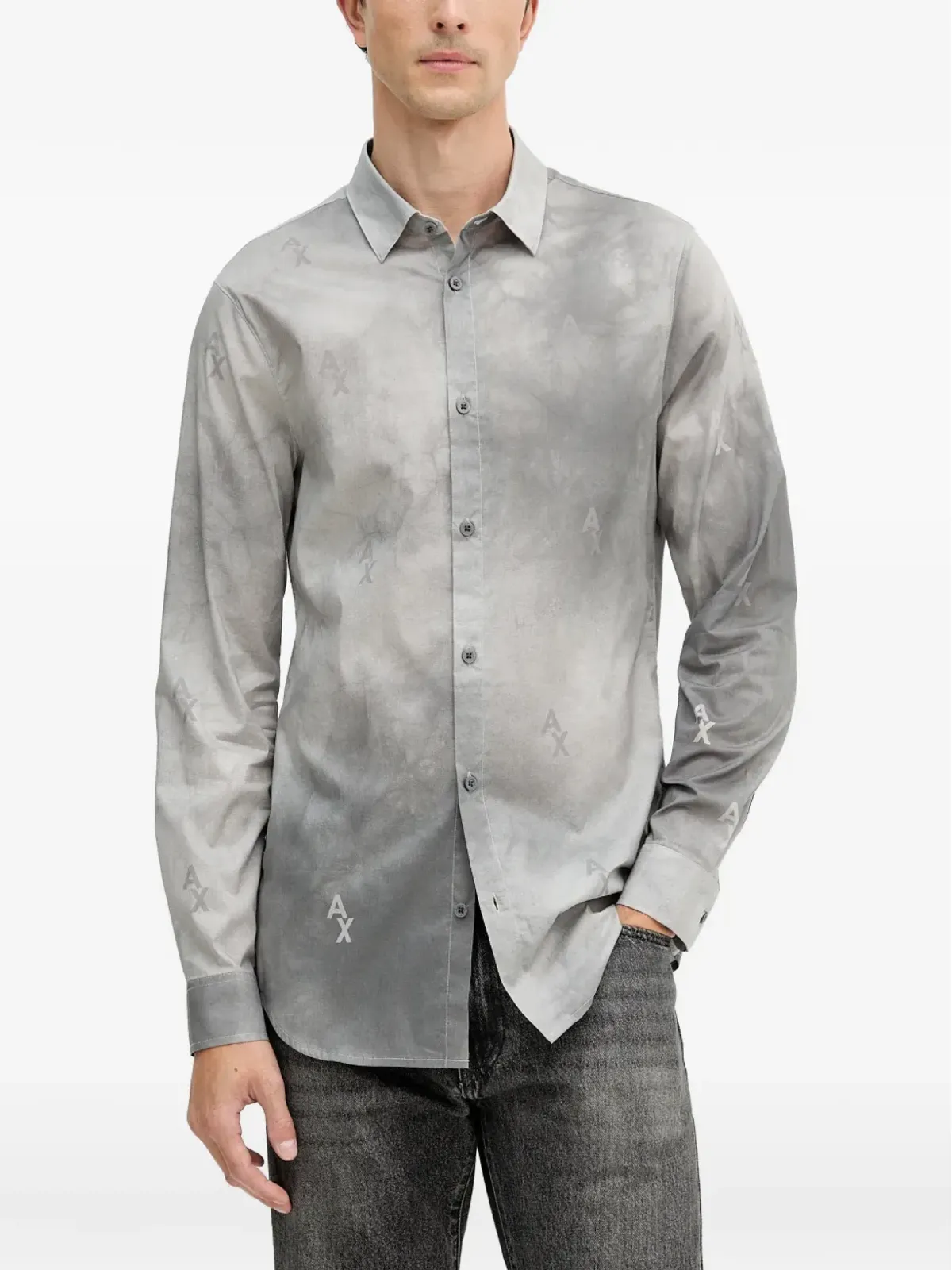 Armani Exchange 長袖ボタン留めシャツ - グレー - 画像1