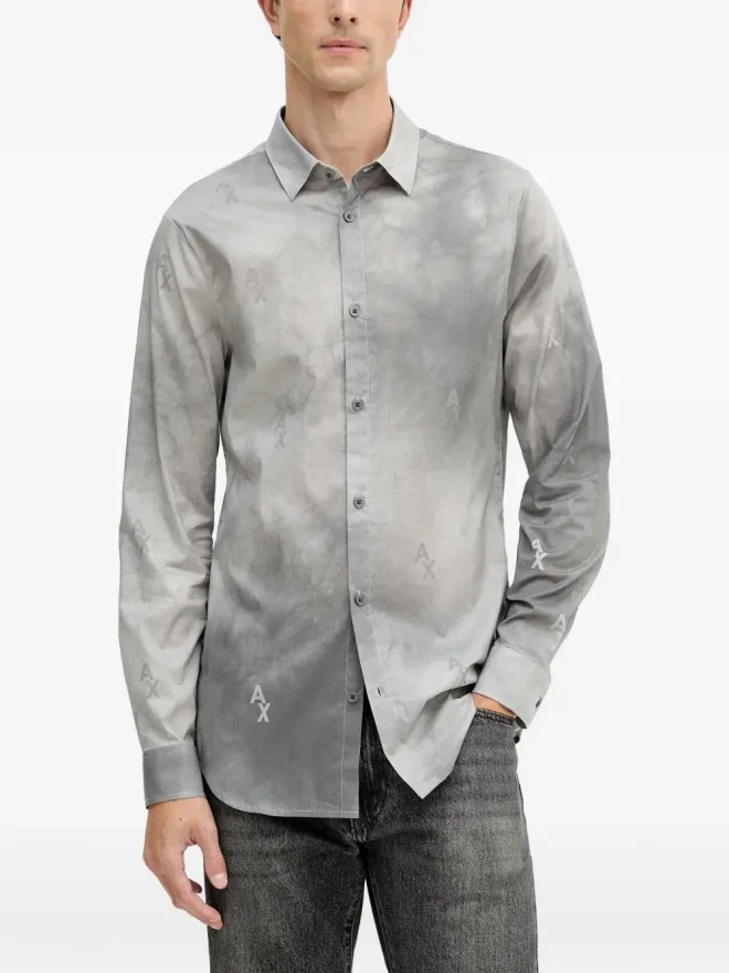 Armani Exchange Armani Exchange 長袖ボタン留めシャツ - グレーの商品画像