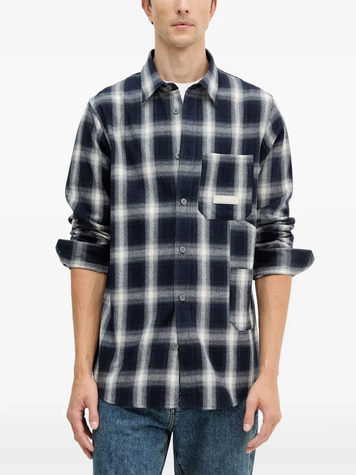 Armani Exchange チェック柄ポケットシャツ - 画像1