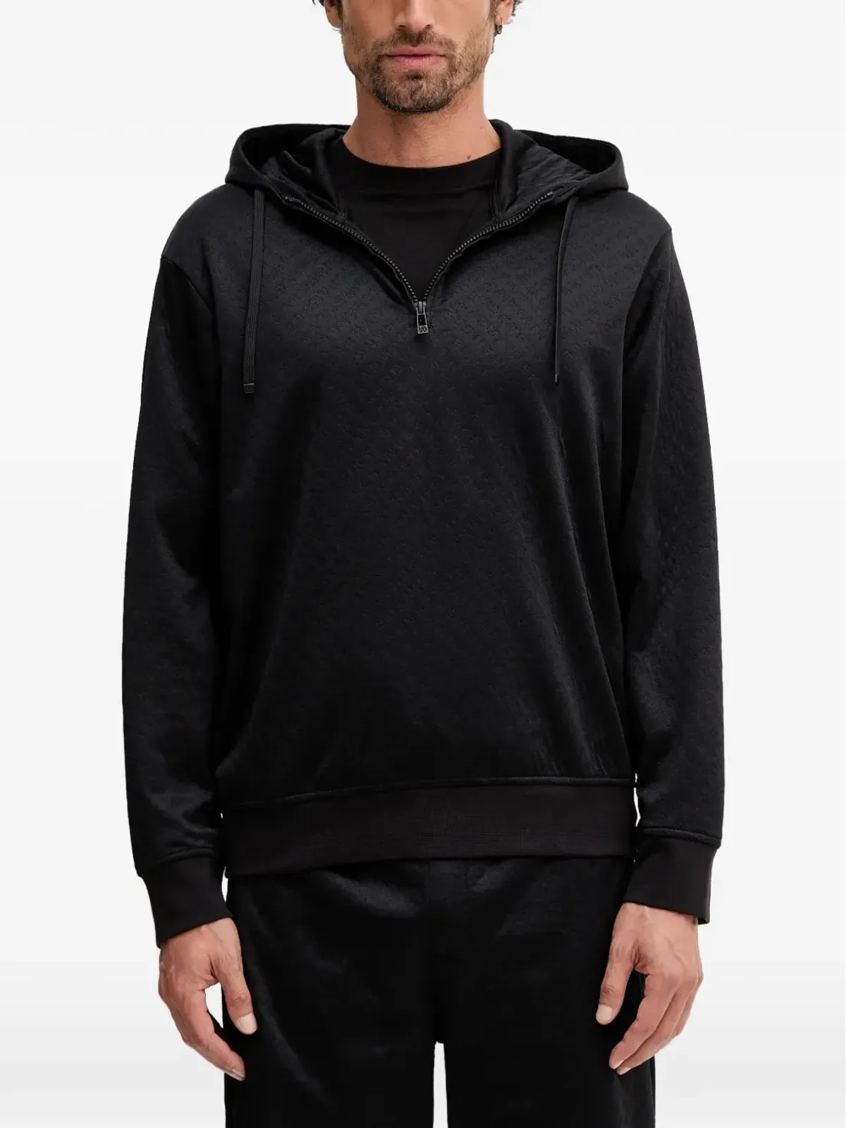 Armani Exchange パターン柄ジップフーディー - ブラック - 画像1