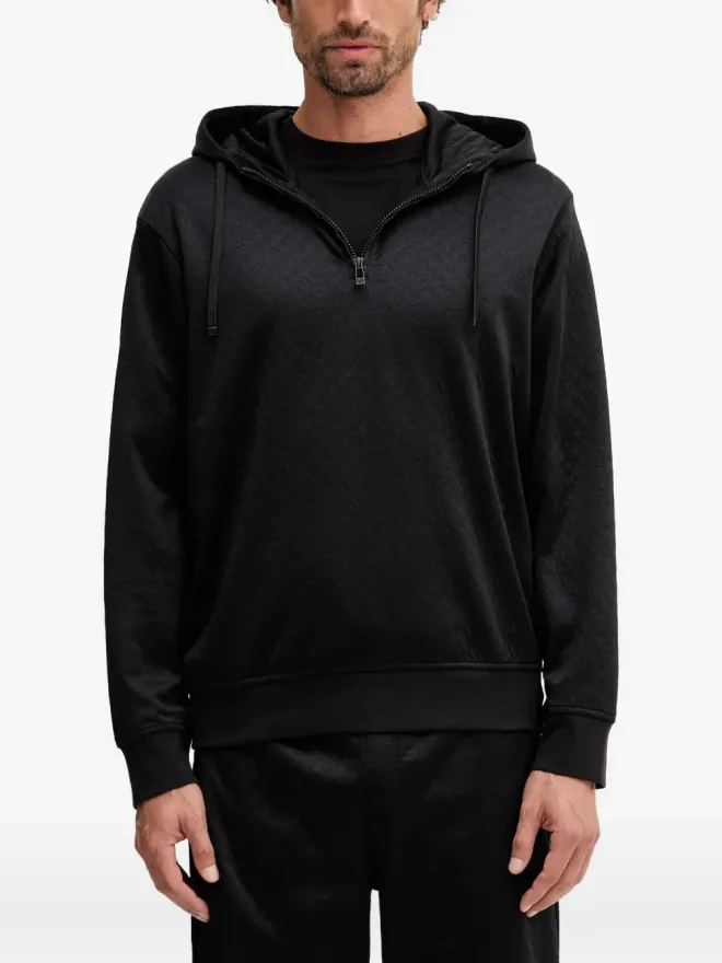 Armani Exchange Armani Exchange パターン柄ジップフーディー - ブラックの商品画像