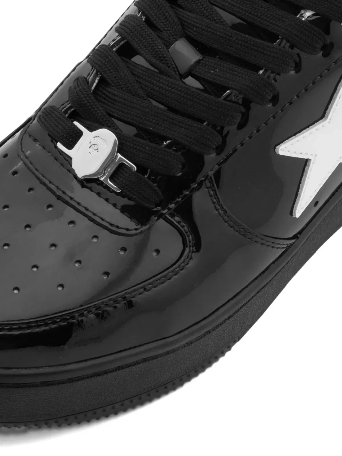 A BATHING APE® ロゴパッチ レースアップ スニーカー - ブラック - 画像5