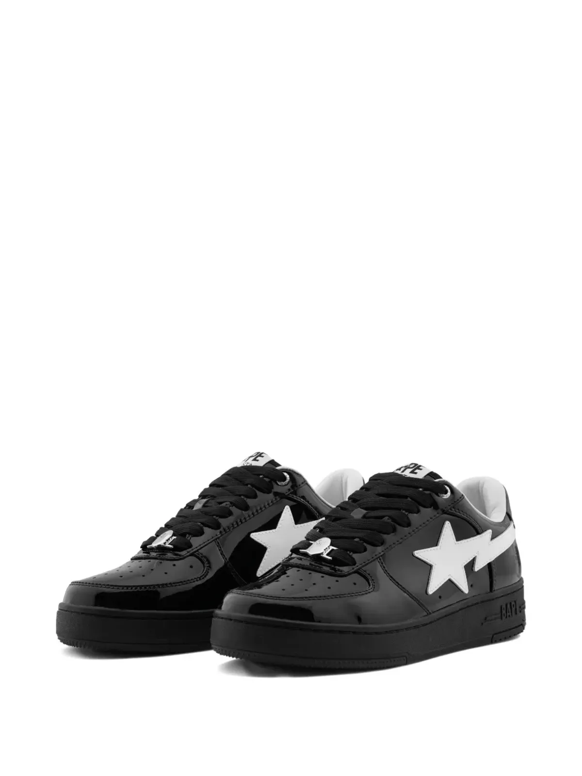 A BATHING APE® ロゴパッチ レースアップ スニーカー - ブラック - 画像2