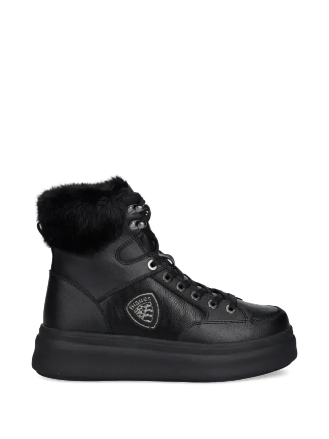 Blauer Blauer Emery01 フェイクファー レースアップ ブーツ - ブラックの商品画像