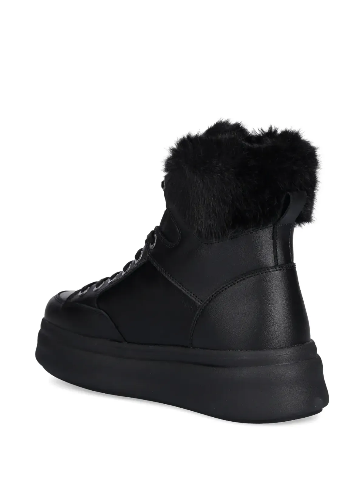 Blauer Emery01 フェイクファー レースアップ ブーツ - ブラック - 画像4