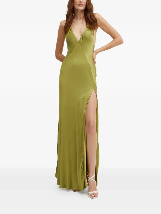 Bardot Bardot YVE YVE V-neck slit maxi dress - Greenの商品画像