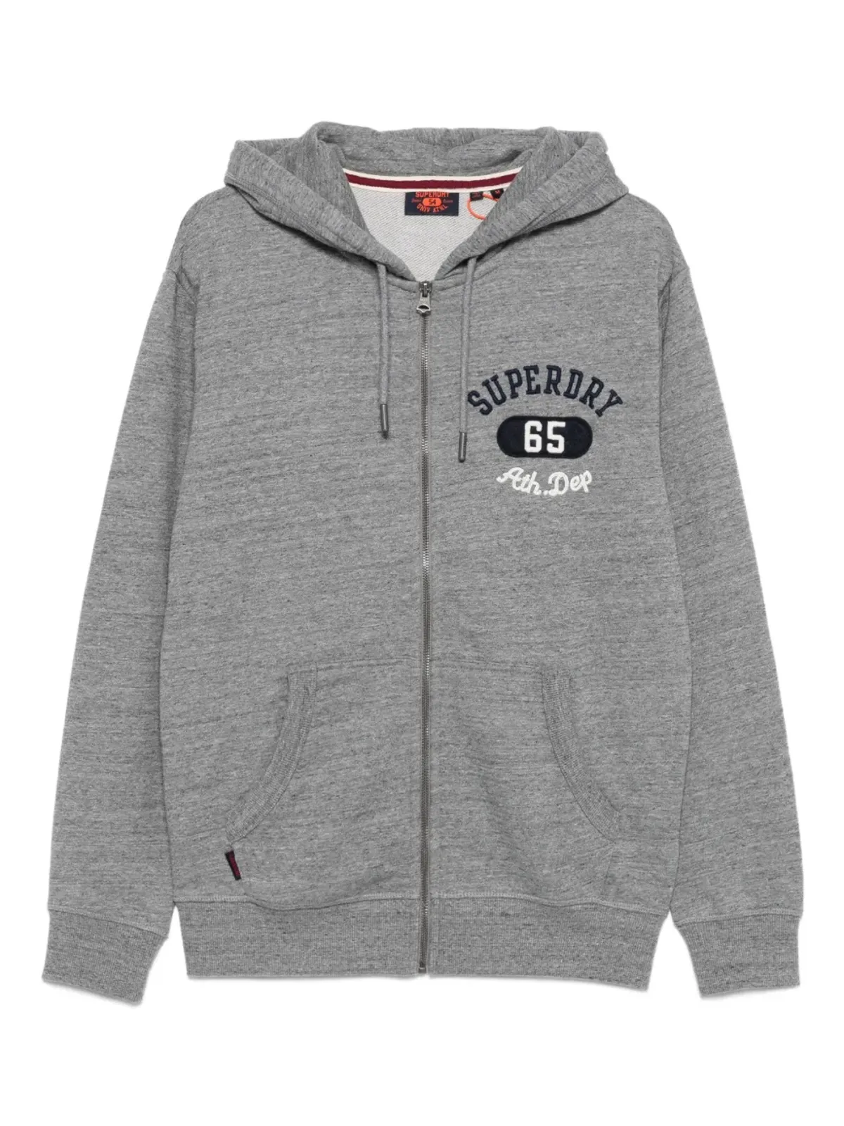 Superdry ロゴ刺繍ジップアップフーディー - グレー - 画像1