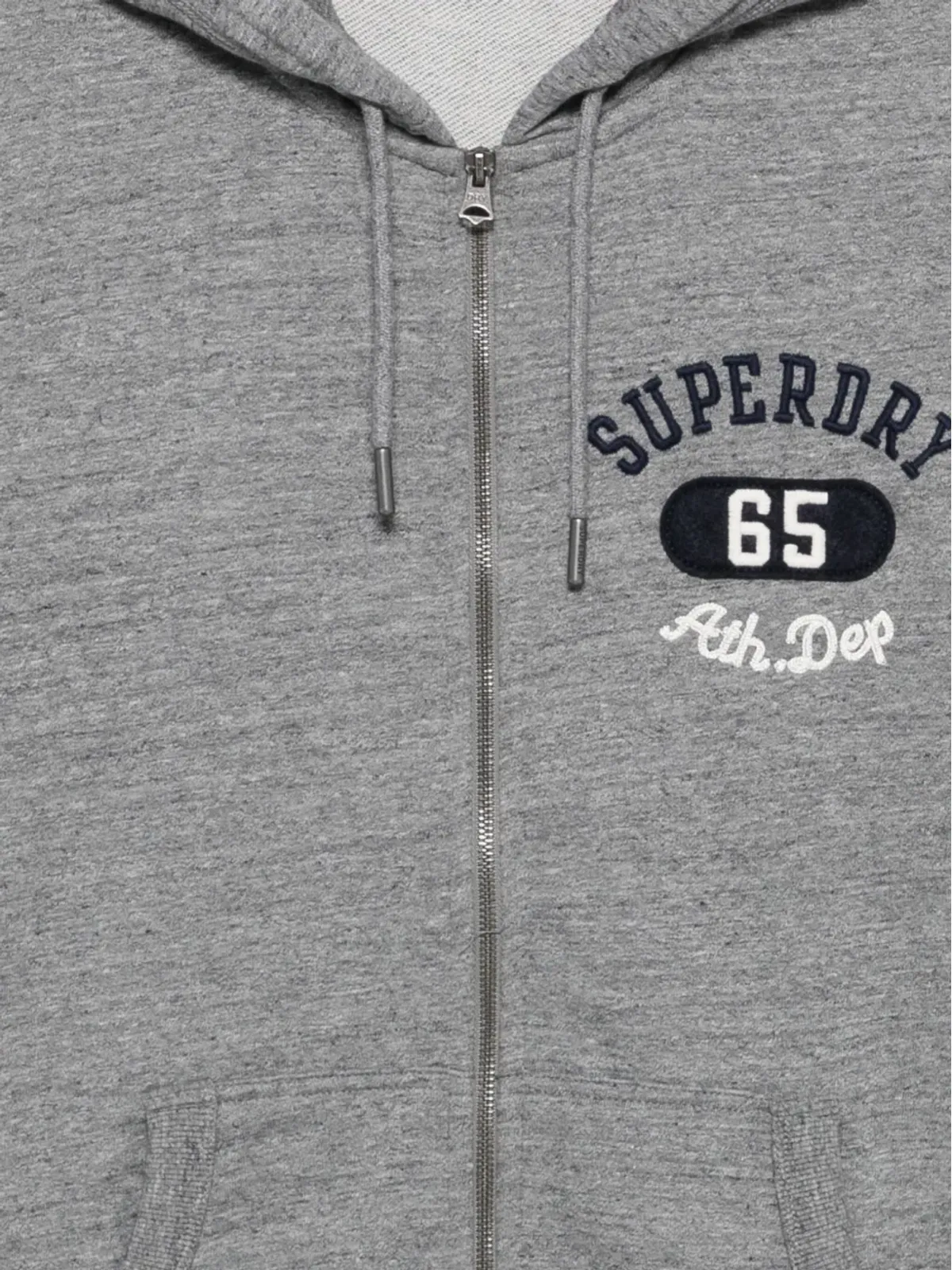 Superdry ロゴ刺繍ジップアップフーディー - グレー - 画像3