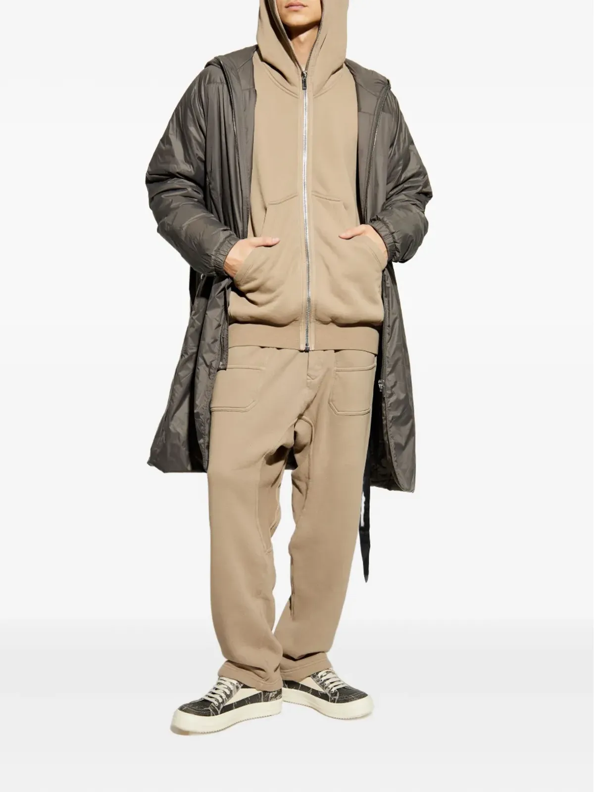 Rick Owens DRKSHDW フード付きジップコート - 画像2