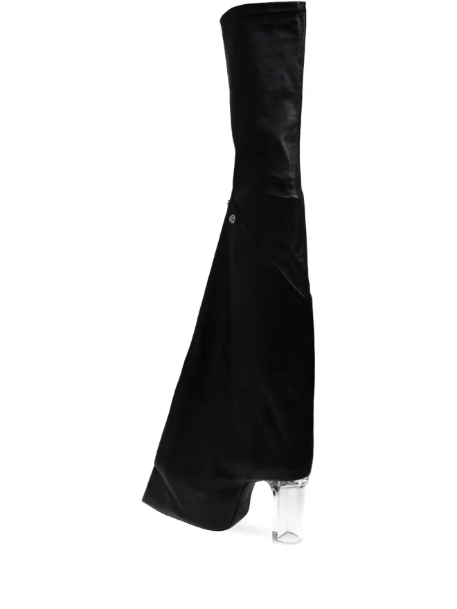 Rick Owens Rick Owens オーバーザニー ブーツ クリアヒール レザーの商品画像