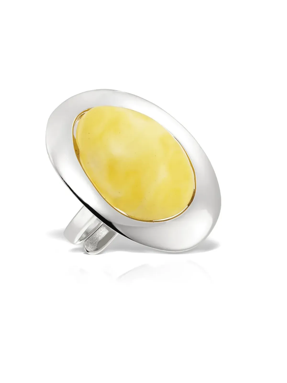 OBSIDIAN plated oval ring - Silver - 画像2