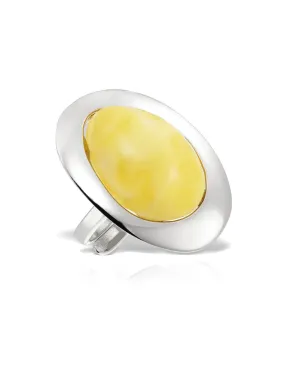 OBSIDIAN plated oval ring - Silver - サムネイル2