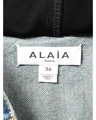 Alaïa Pre-Owned デニムフード付きジャケット - サムネイル3