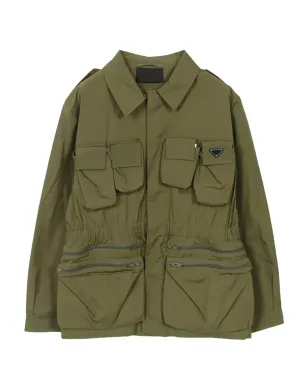 Prada Pre-Owned トライアングルロゴプレート付き サファリジャケット グリーン - サムネイル1