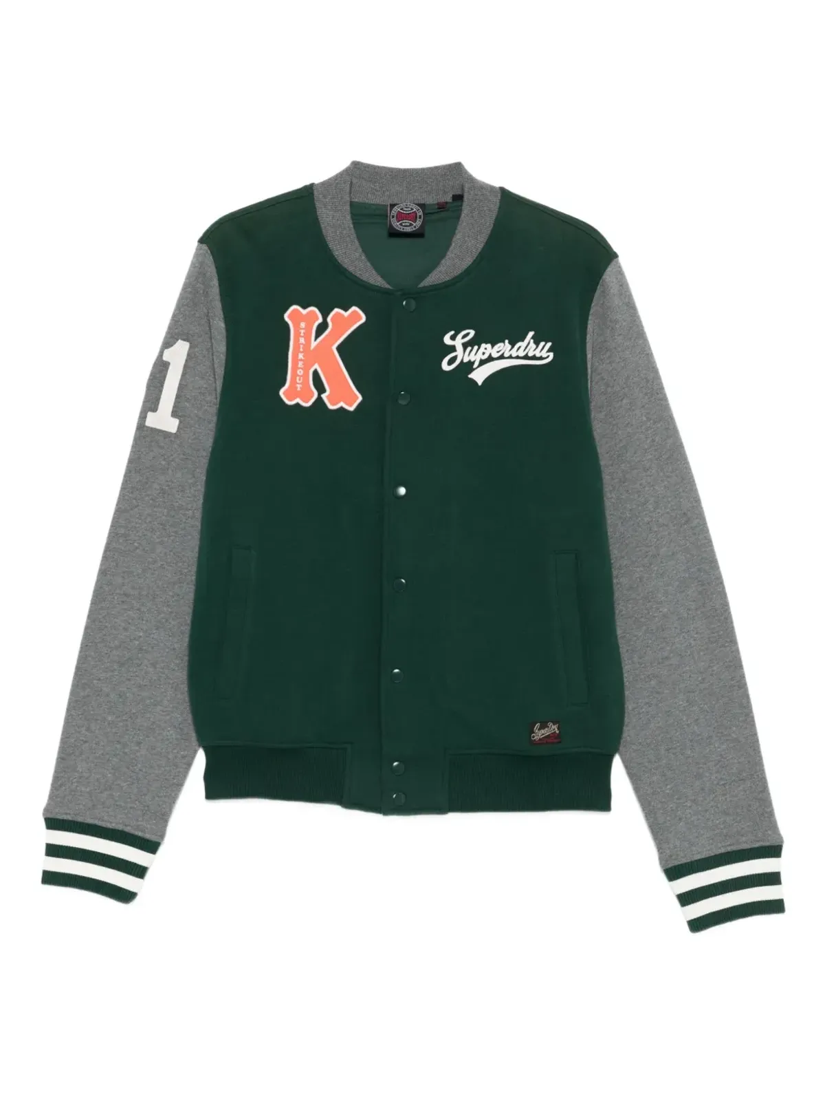 Superdry ロゴプリント ボンバージャケット - グリーン - 画像1