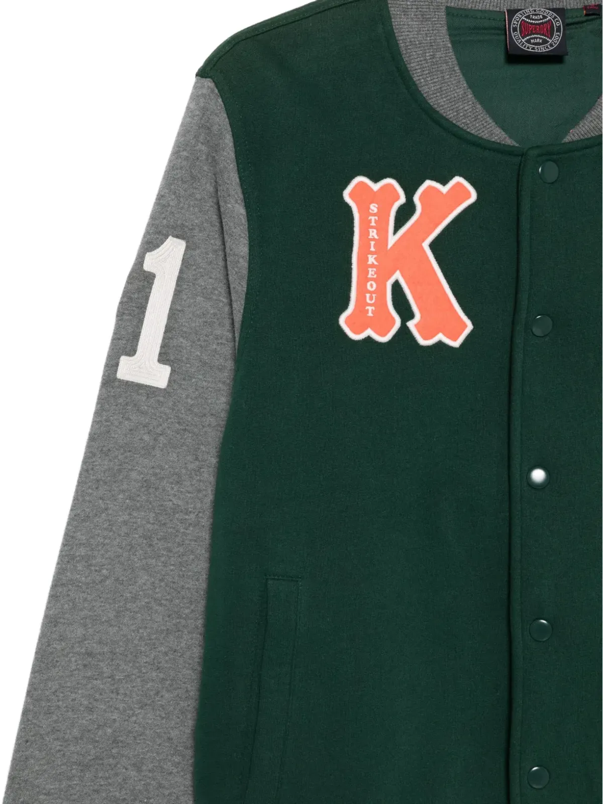 Superdry ロゴプリント ボンバージャケット - グリーン - 画像3