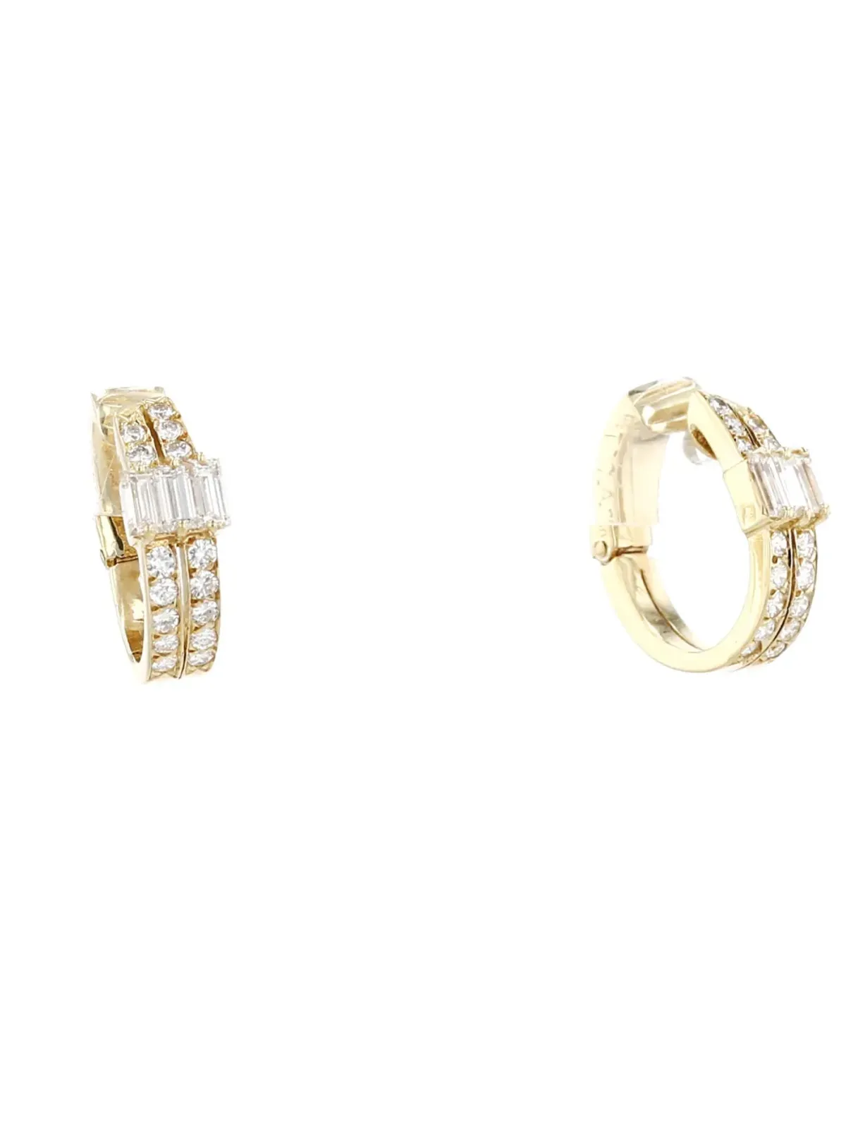 Van Cleef & Arpels Pre-Owned 1990年代 イエローゴールド ダイヤモンド イヤリング - 画像2