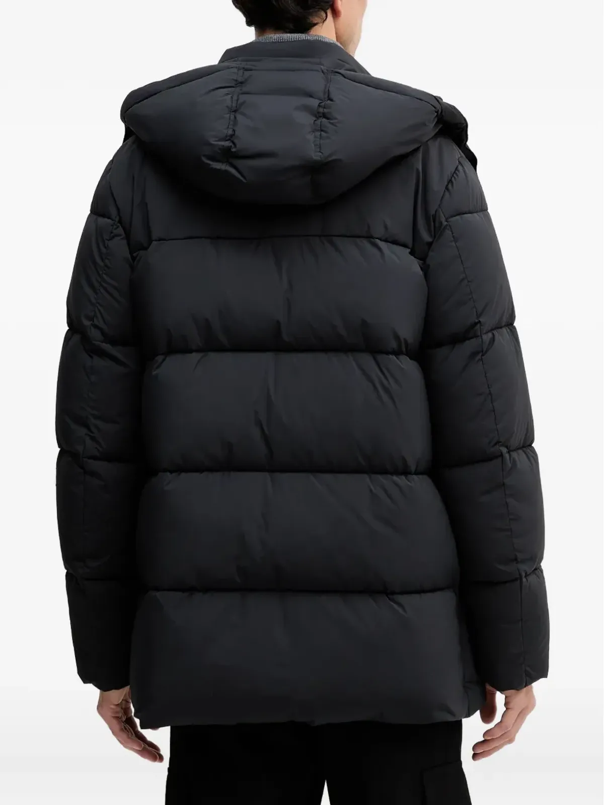 Trussardi パッド入りフード付きコート - 画像3