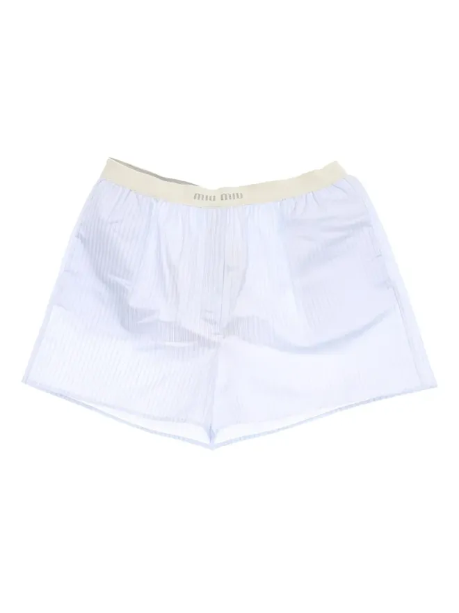 Miu Miu Pre-Owned Miu Miu Pre-Owned ストライプショートパンツ ブルーの商品画像