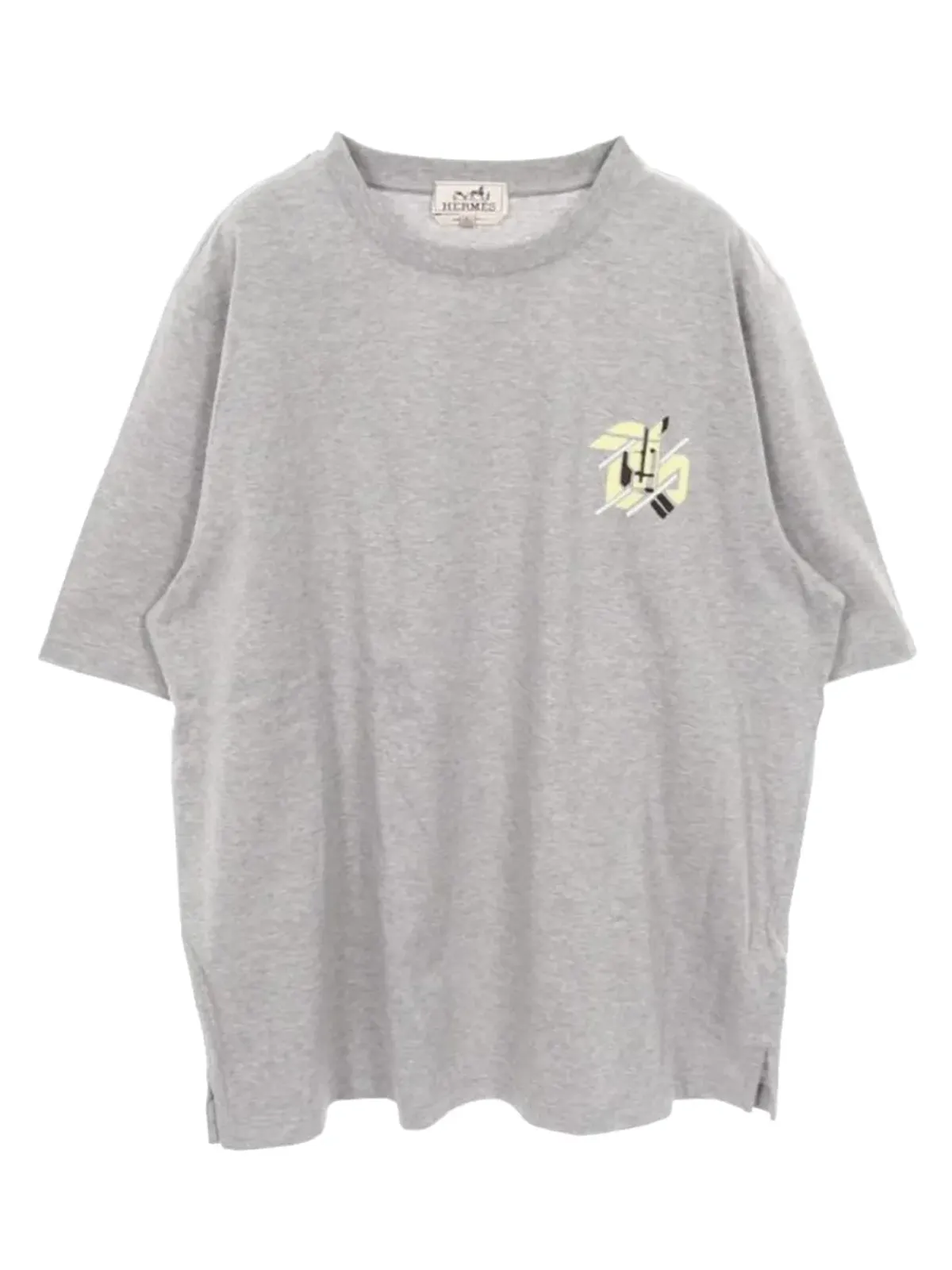 Hermès Pre-Owned レザーパッチ クルーネック Tシャツ - 画像2