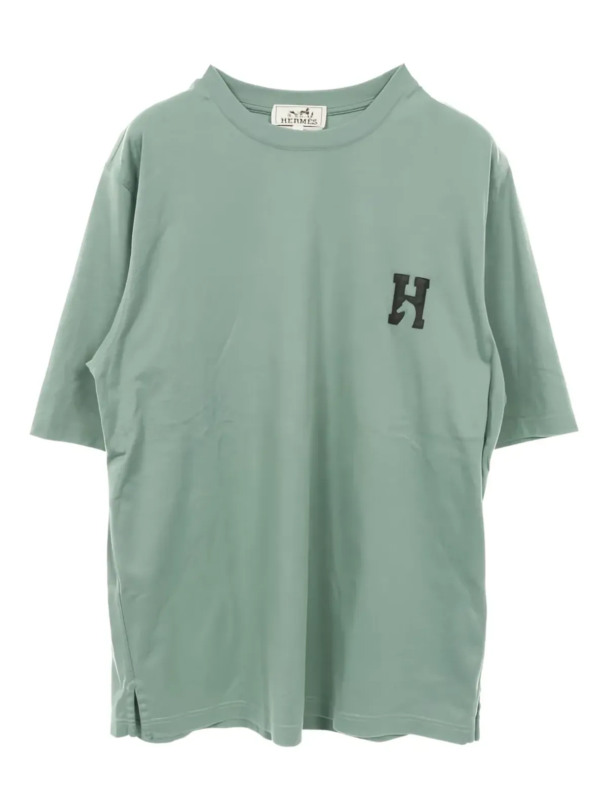 Hermès Pre-Owned 2010年代 レザーパッチ付きコットンTシャツ - 画像1