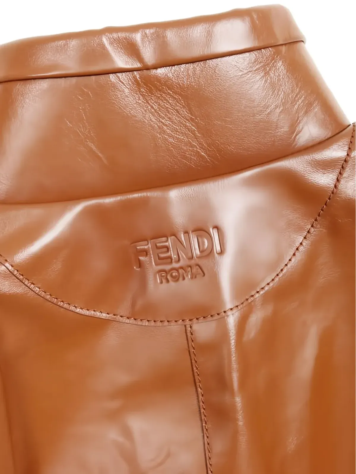 Fendi Pre-Owned ボタン付きレザージャケット - 画像4