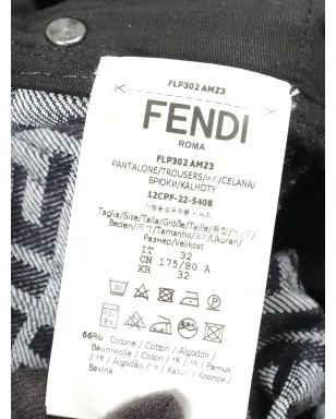 Fendi Pre-Owned ズカ柄デニムジーンズ - ブラック - サムネイル3