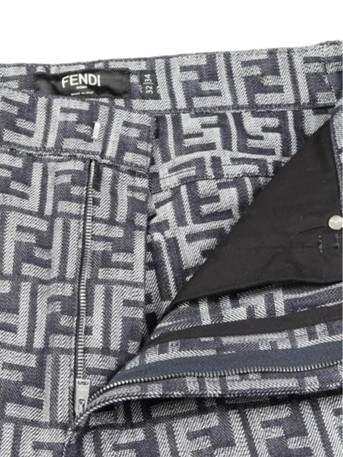Fendi Pre-Owned ズカ柄デニムジーンズ - ブラック - 画像4