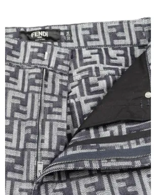 Fendi Pre-Owned ズカ柄デニムジーンズ - ブラック - サムネイル4