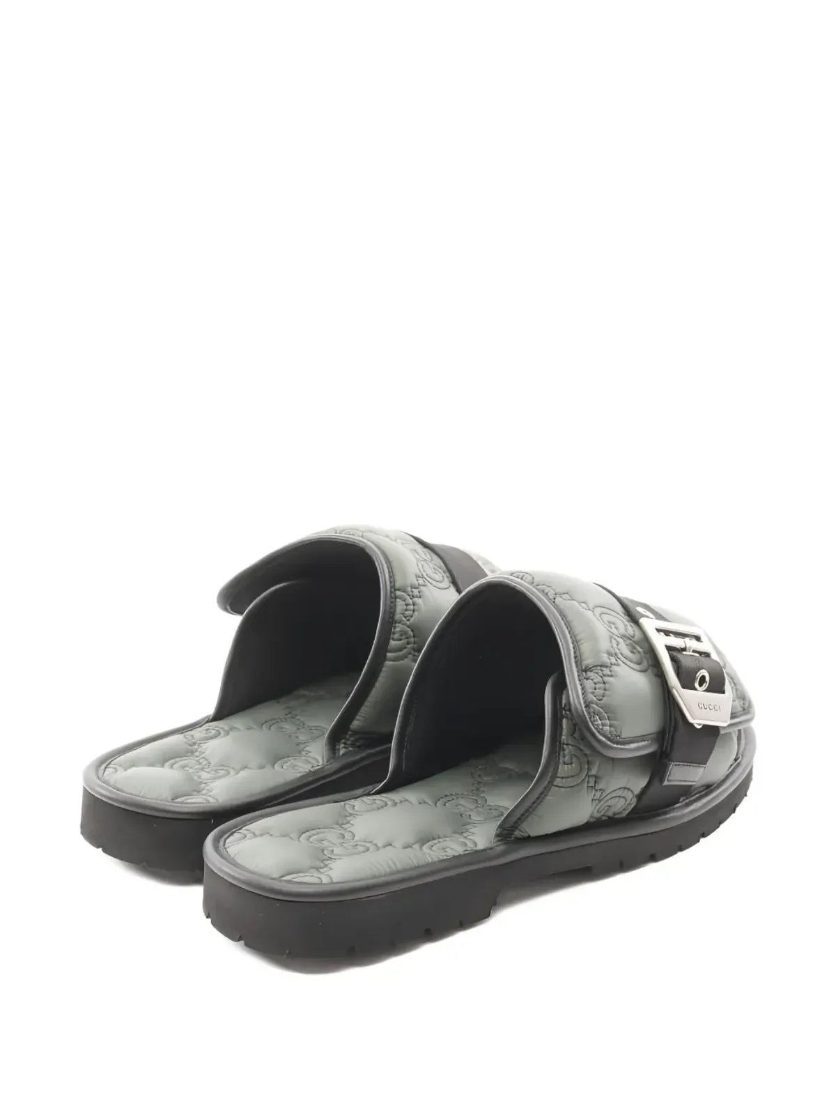 Gucci Pre-Owned 20s GGキルテッドバックルサンダル - 画像5