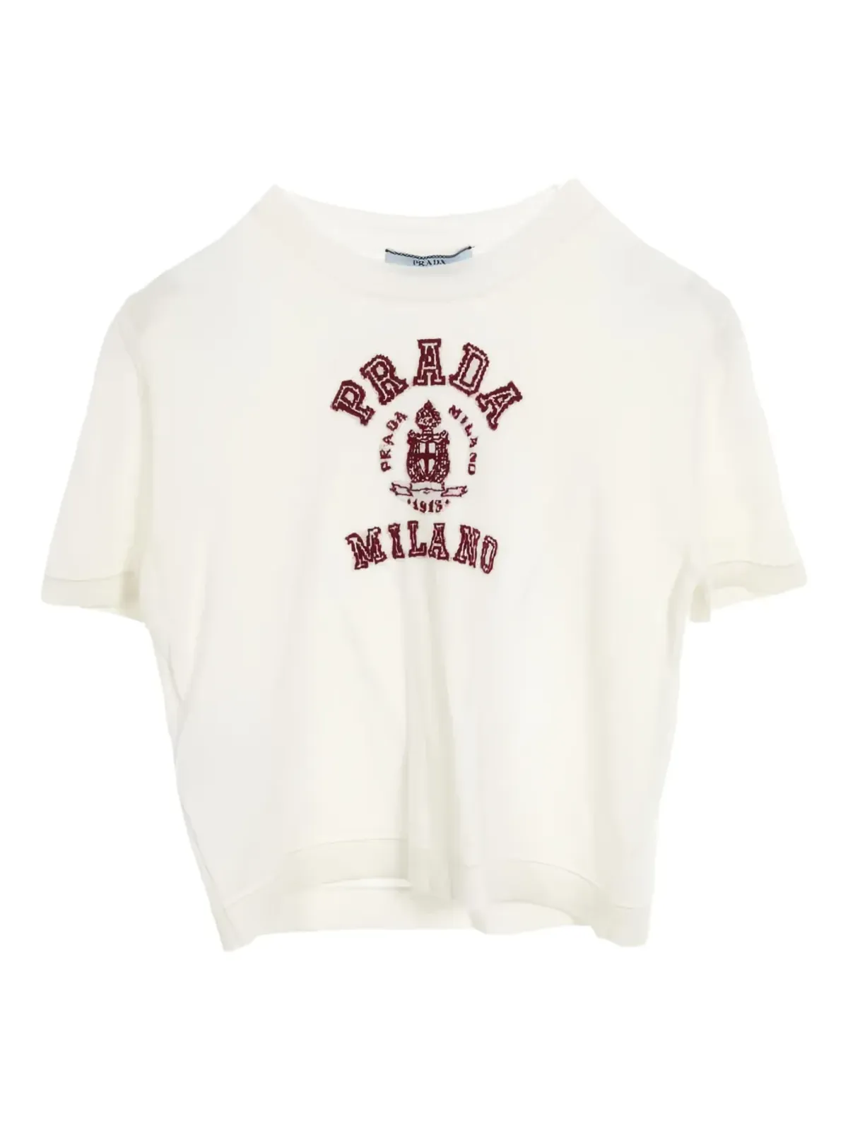 Prada Pre-Owned ロゴ入りインターシャ半袖Tシャツ - 画像2