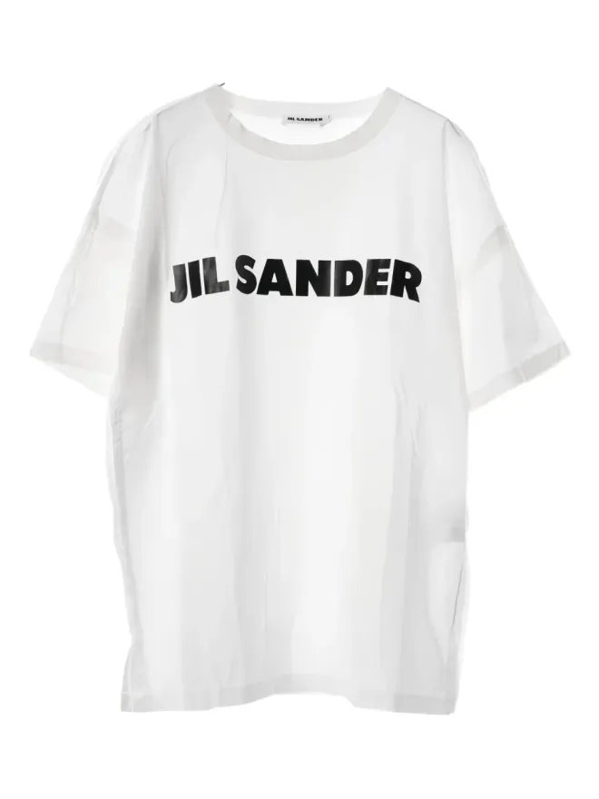 Jil Sander Pre-Owned Jil Sander Pre-Owned 2010 ロゴプリント カットオフ Tシャツ（ホワイト）の商品画像