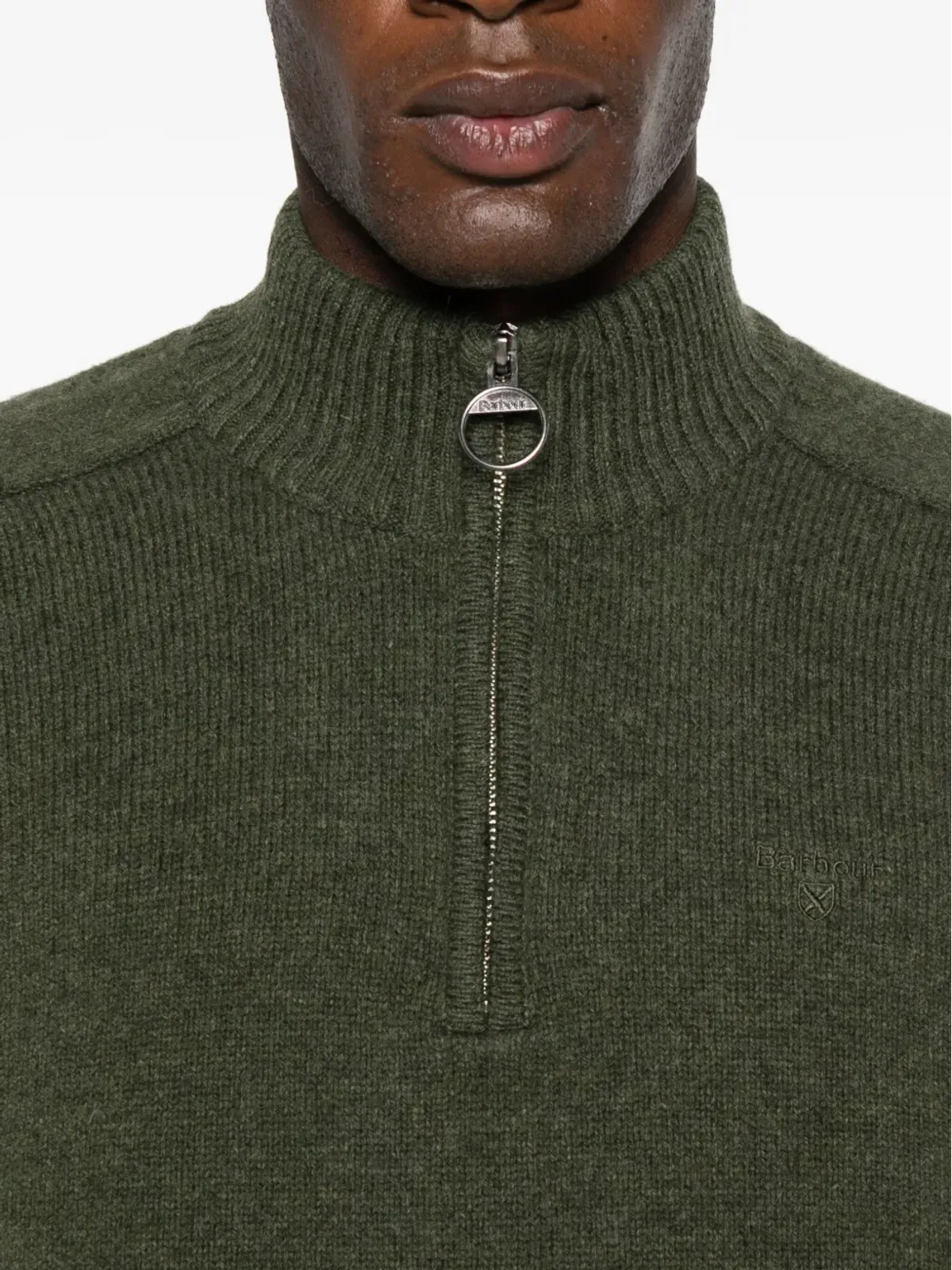 Barbour ハーフジップ ウールセーター - 画像5