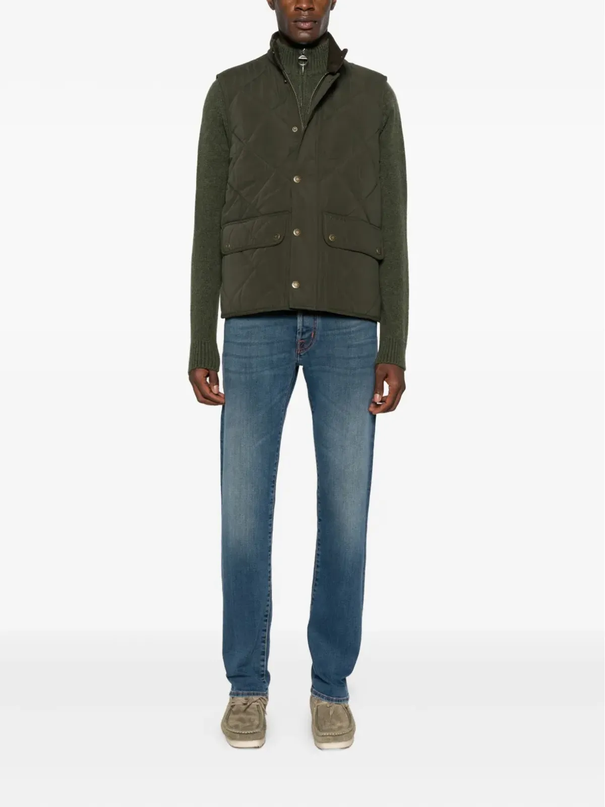 Barbour ハーフジップ ウールセーター - 画像2