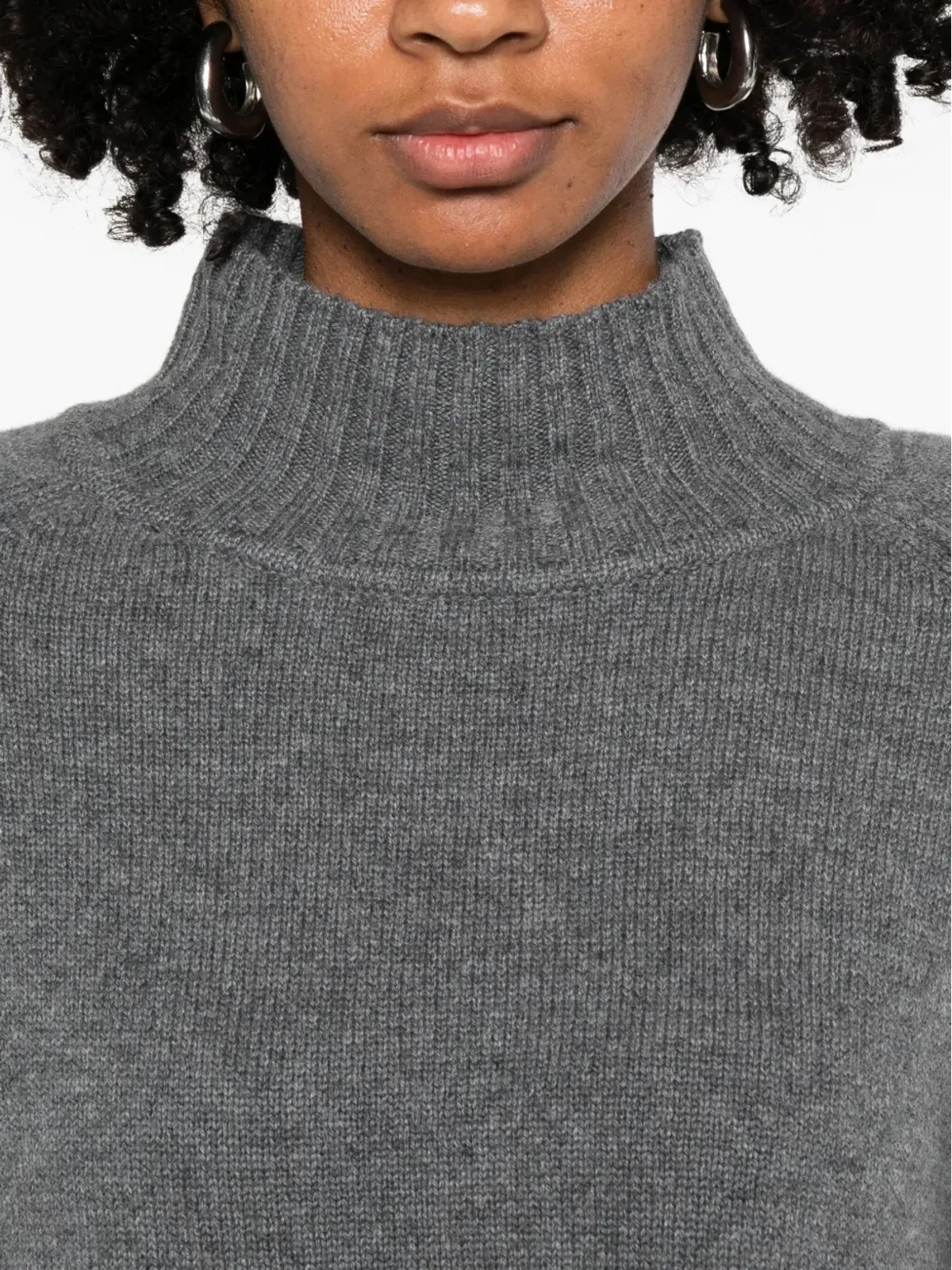 BeYou ハイネック カシミヤセーター - グレー - 画像5