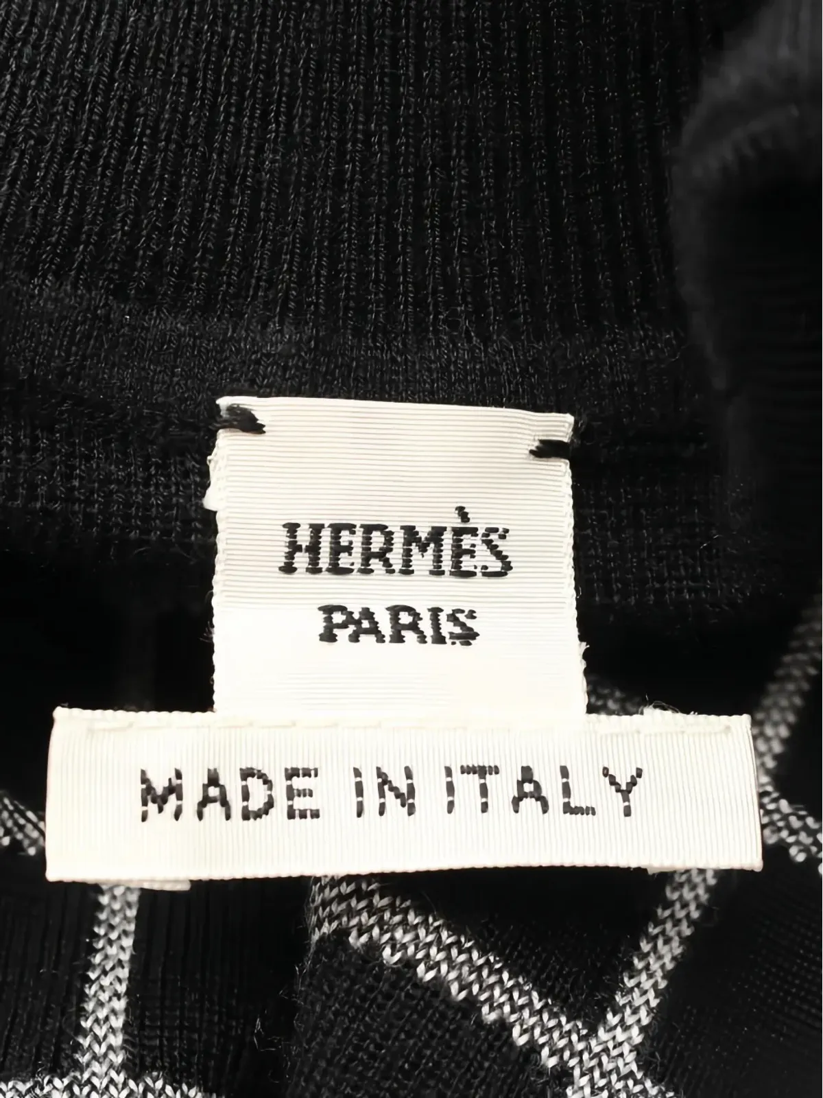 Hermès Pre-Owned 00s ハイネック チェックセーター（ブラック） - 画像2