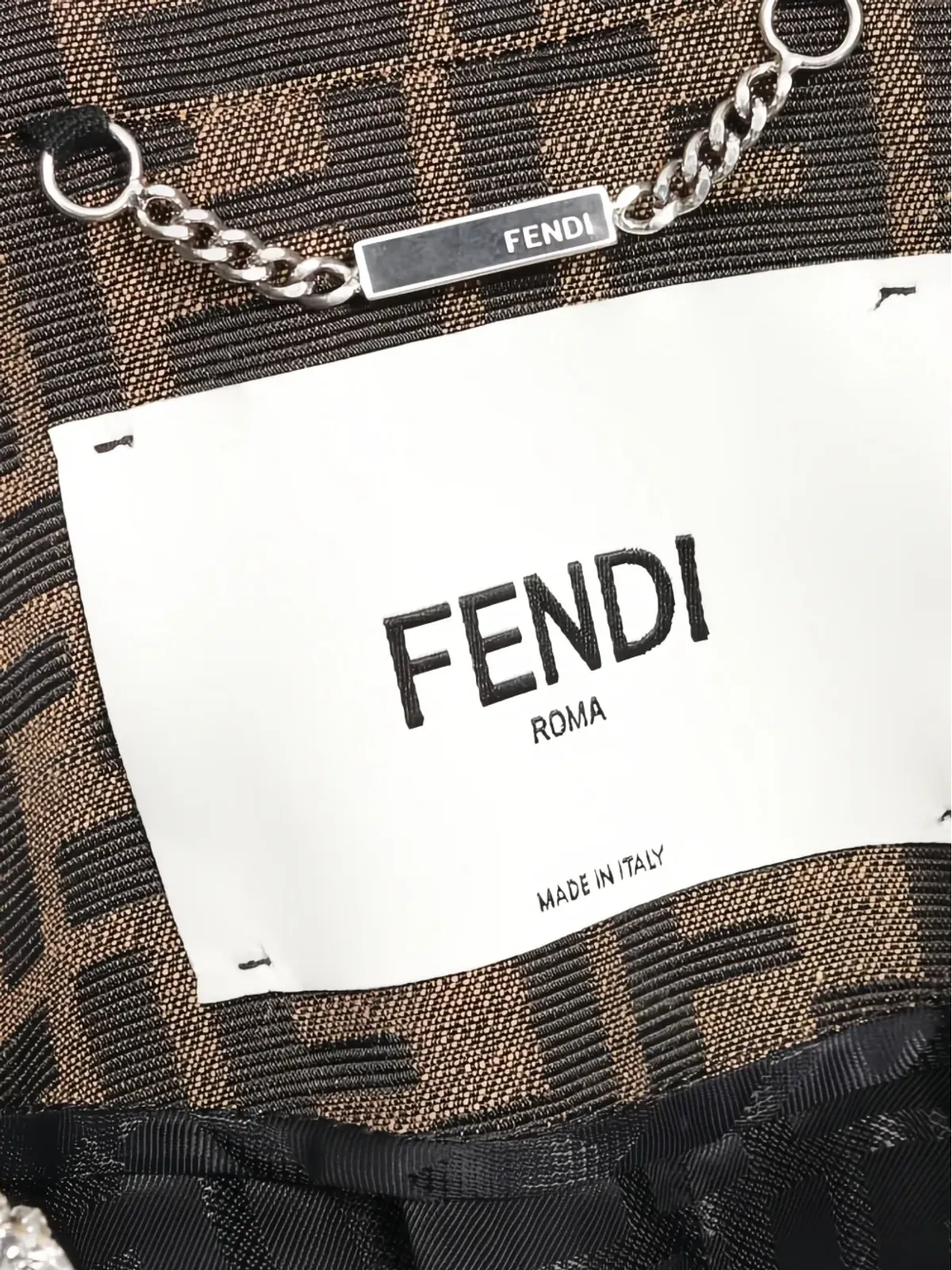 Fendi Pre-Owned zucca柄クリスタル装飾ジャケット - Brown - 画像3