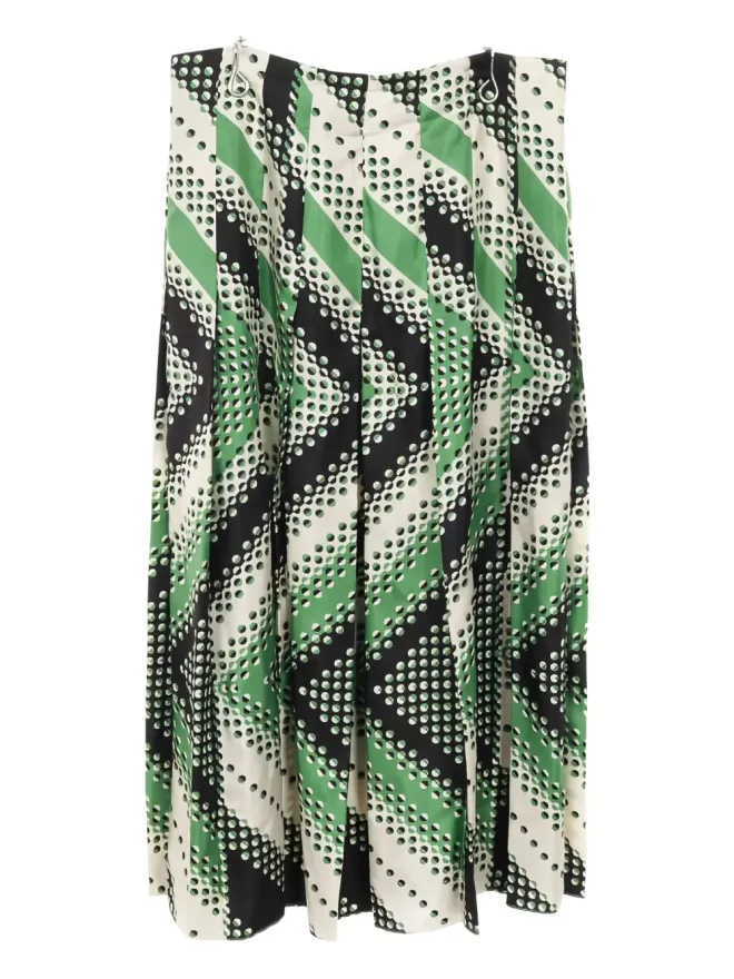 Gucci Pre-Owned Gucci Pre-Owned 00年代プリーツ柄シルクミディスカート - グリーンの商品画像