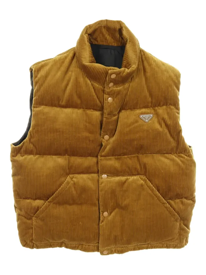 Prada Pre-Owned Prada Pre-Owned 2000s コーデュロイ ダウン ジレ - ブラウンの商品画像