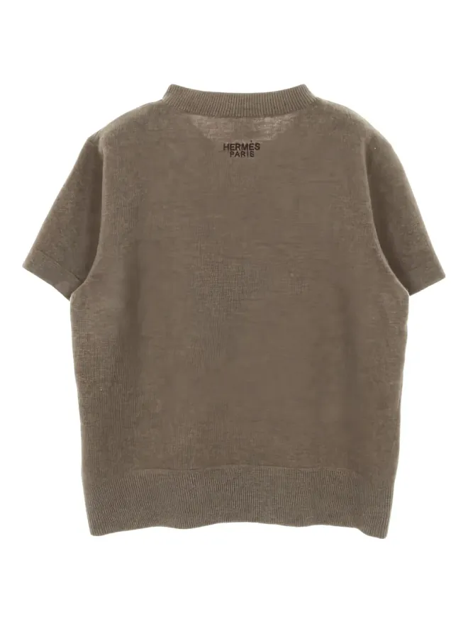 Hermès Pre-Owned Hermès クルーネック半袖ニットトップの商品画像