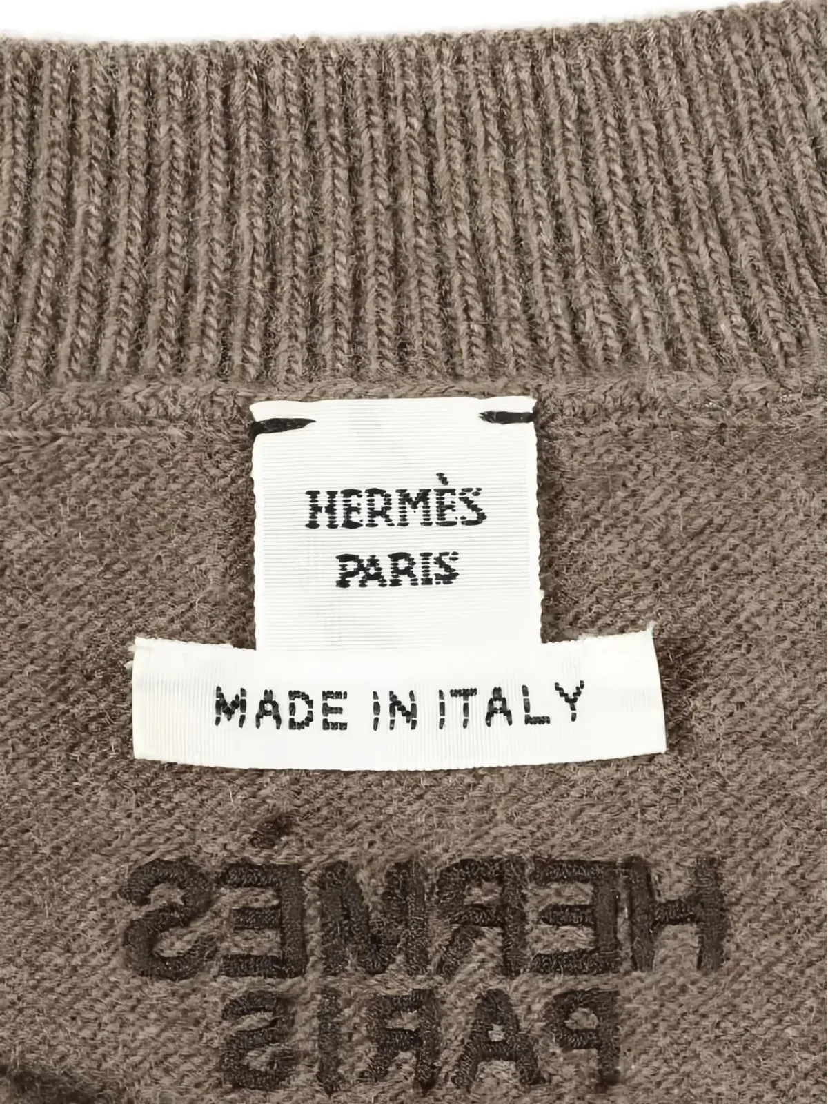 Hermès クルーネック半袖ニットトップ - 画像3