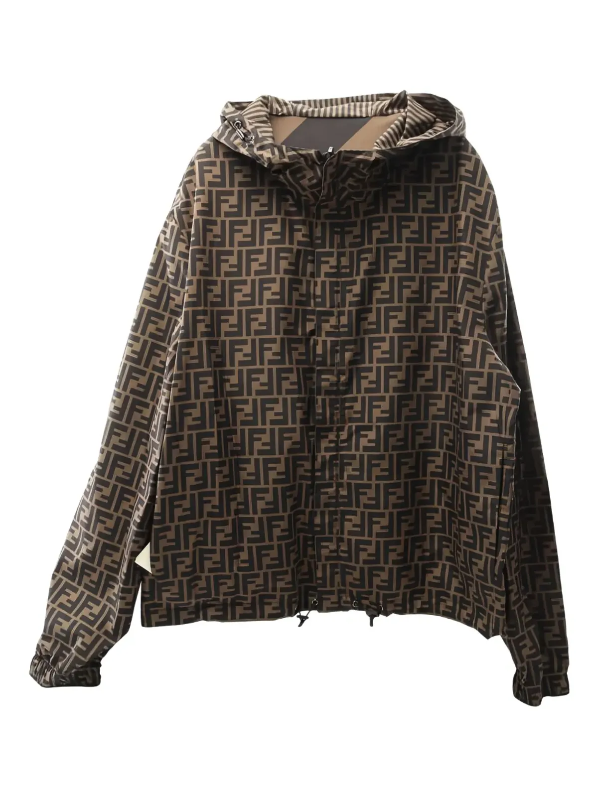 Fendi Pre-Owned ズカ柄リバーシブルフード付きジャケット - 画像3